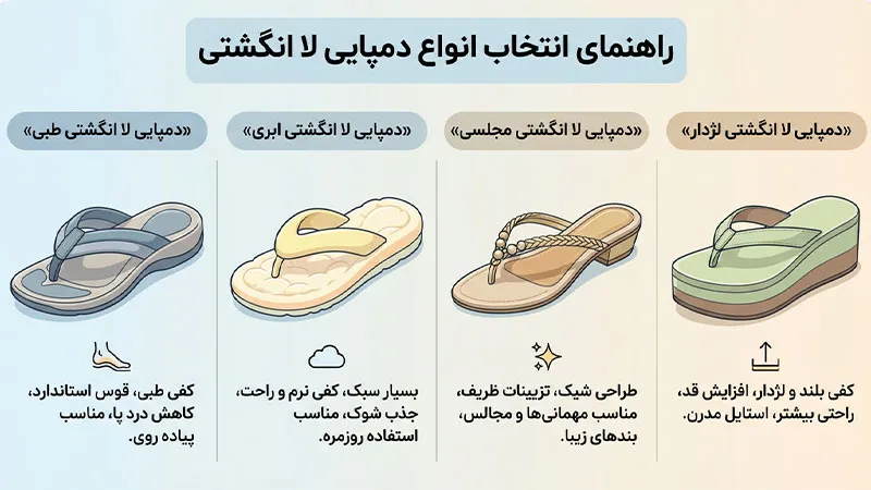 انواع دمپایی لا انگشتی