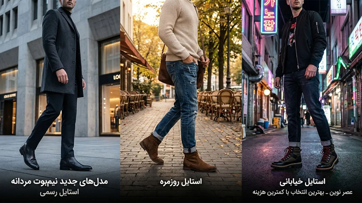 جدید ترین مدل‌ های نیم‌ بوت مردانه